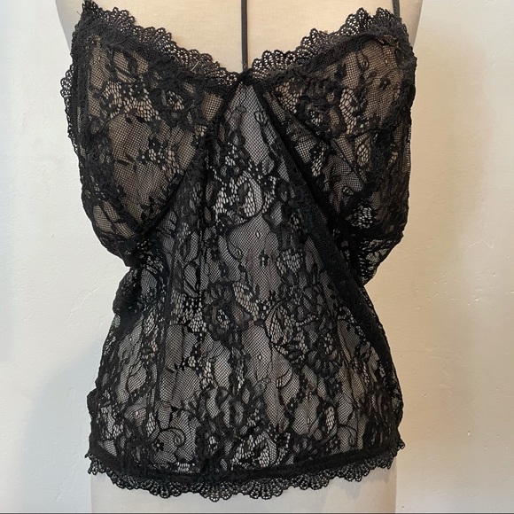 COC Black Lace Tank Stretch Lingerie Sexy Top 2 3X - Picture 2 of 10